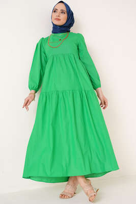 Kat Kat Kloş Elbise Yeşil - Thumbnail
