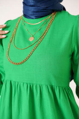 Kat Kat Kloş Elbise Yeşil - Thumbnail