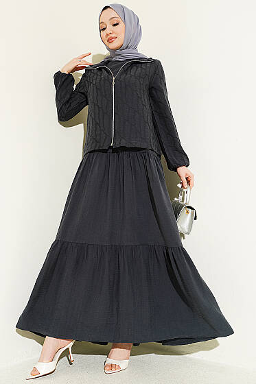 Kat Kat Tensel Jileli Takım Füme - İkili Takım