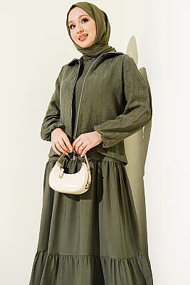 Kat Kat Tensel Jileli Takım Haki - MUSTİ