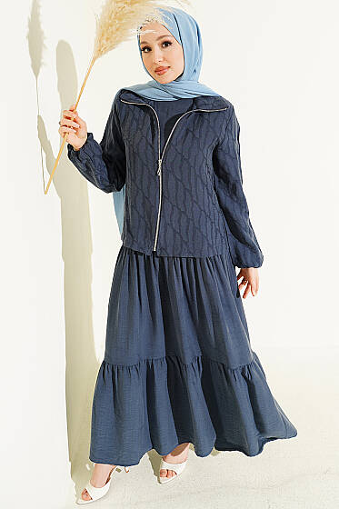 Kat Kat Tensel Jileli Takım İndigo - İkili Takım