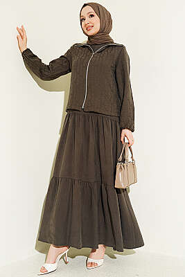 Kat Kat Tensel Jileli Takım Kahve - İkili Takım