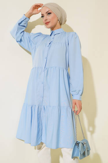 Kat Kat Uzun Tunik Buz Mavisi - Tunik