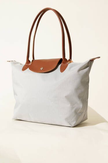 Katlanabilir Çıtçıtlı Çanta Gri - Kol Çantası