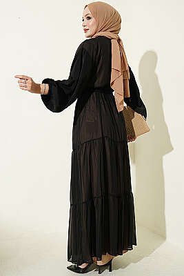Katlı İkili Elbise Takım Bej - Elbise