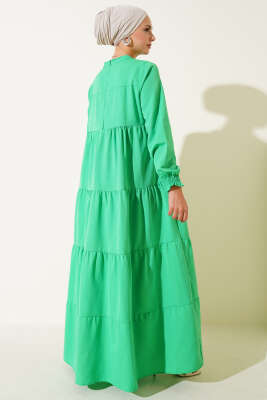Katlı Model Elbise Yeşil - 500-700 TL Ürünler