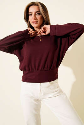 Kayık Yaka Loyşa Bluz Bordo - Günün Seçilenleri