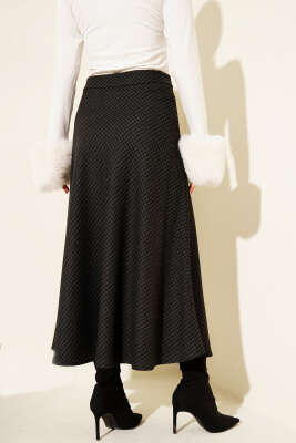 Kazayağı Desenli Etek Antrasit - Etek