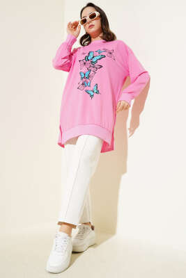 Kelebek Baskılı İki İplik Tunik Pembe - 100-300 TL Ürünler