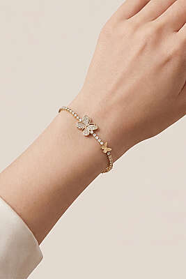 Kelebek Desenli Bileklik Gold - KONYALI BİJUTERİ