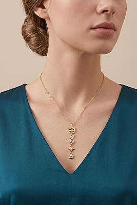 Kelebek Desenli Y Kolye Gold - YILMAZ BİJUTERİ 