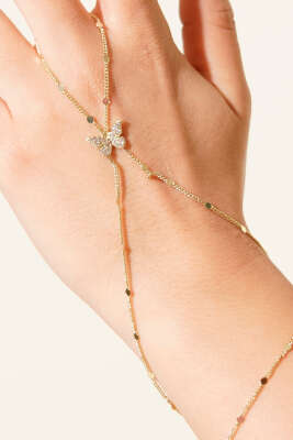 Kelebek Detaylı Şahmeran Bileklik Gold - DÜZENLENECEK ÜRÜNLER