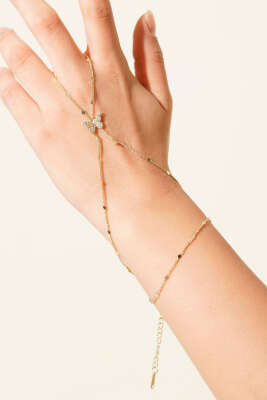 Kelebek Detaylı Şahmeran Bileklik Gold - KONYALI BİJUTERİ