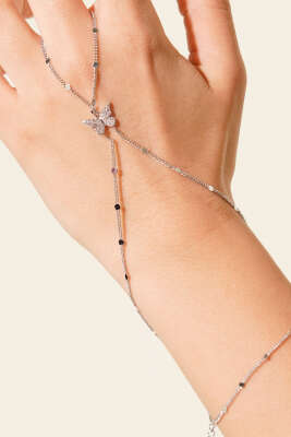 Kelebek Detaylı Şahmeran Bileklik Gümüş - Bileklik