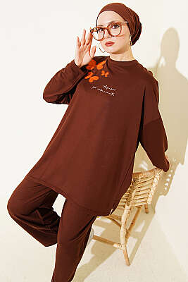 Kelebek İşlemeli İkili Takım Kahve - İkili Takım