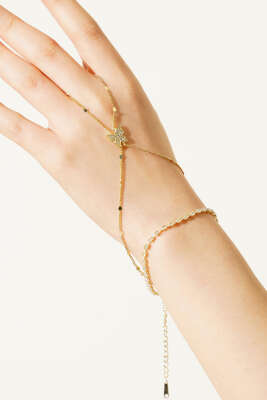 Kelebek Motifli ve Kristal Taşlı Şahmeran Gold - KONYALI BİJUTERİ