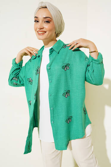 Kelebek Nakışlı Gömlek Benetton - Gömlek
