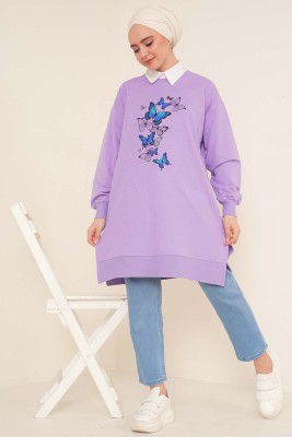 Kelebekler Serisi Tunik Lila - Tunik