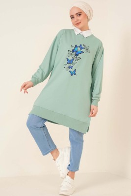 Kelebekler Serisi Tunik Mint 