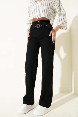 Kemer Altı Salaş Kot Pantolon Siyah - BLUE HİLL(ZER)