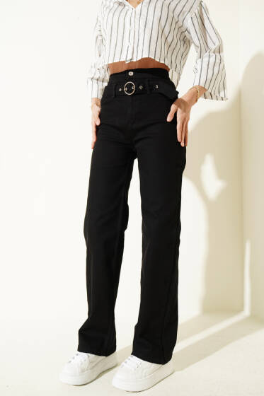 Kemer Altı Salaş Kot Pantolon Siyah - Kadın Giyim Modelleri