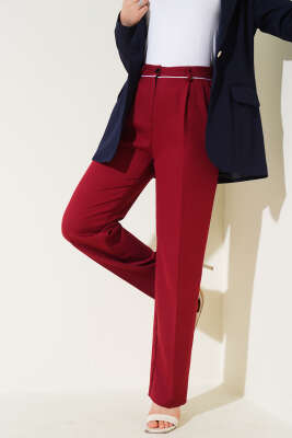 Kemer Biyeli Kumaş Pantolon Bordo - 100-300 TL Ürünler