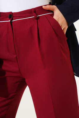 Kemer Biyeli Kumaş Pantolon Bordo - 100-300 TL Ürünler