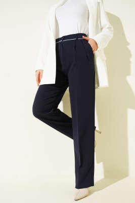 Kemer Biyeli Kumaş Pantolon Lacivert - Pantolon