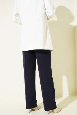 Kemer Biyeli Kumaş Pantolon Lacivert - Pantolon