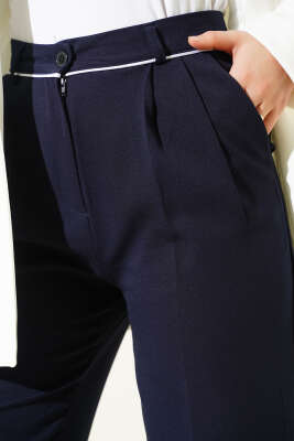 Kemer Biyeli Kumaş Pantolon Lacivert - Pantolon