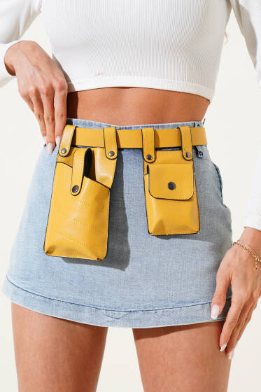 Kemer Çanta Hardal - Bel Çantası