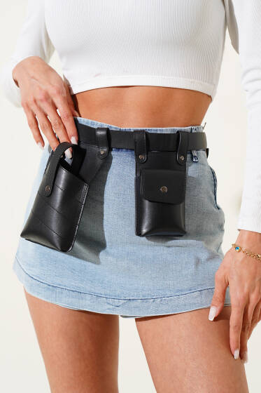 Kemer Çanta Siyah - Bel Çantası