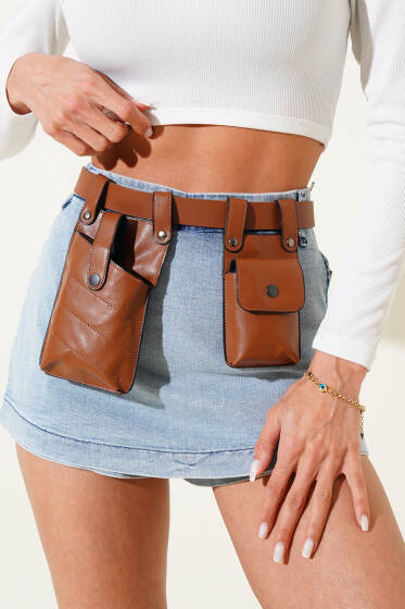 Kemer Çanta Taba - Bel Çantası