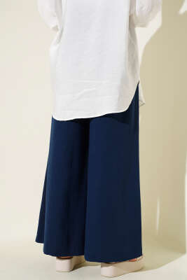 Kemer Detaylı Bol Paça Pantolon Lacivert - 300-500 TL Ürünler