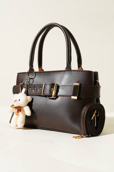 Kemer Detaylı Çanta Acı Kahve - Kol Çantası