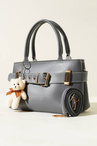 Kemer Detaylı Çanta Füme - Kol Çantası