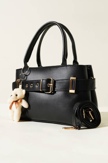 Kemer Detaylı Çanta Siyah - Kol Çantası