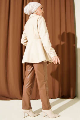 Kemer Detaylı Kaşe Ceket Latte - Ceket