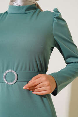 Kemer Tokalı Elbise Mint - Thumbnail