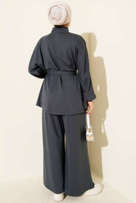 Kemer Tokalı Fermuarlı Loyşa İkili Takım Füme - İkili Takım