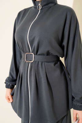 Kemer Tokalı Fermuarlı Loyşa İkili Takım Füme - İkili Takım