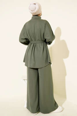 Kemer Tokalı Fermuarlı Loyşa İkili Takım Haki - İkili Takım