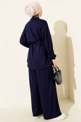 Kemer Tokalı Fermuarlı Loyşa İkili Takım Lacivert - İkili Takım