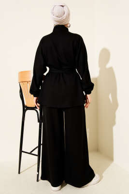 Kemer Tokalı Fermuarlı Loyşa İkili Takım Siyah - İkili Takım