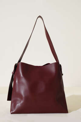 Kemer Tokalı Kol Çanta Bordo - Kol Çantası