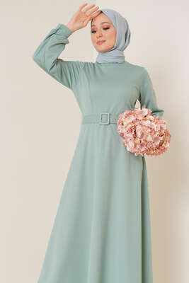 Kemerli Basic Elbise Mint - Elbise