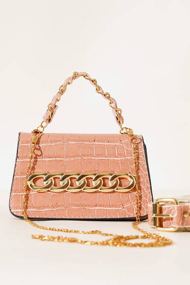 Kemerli Bel Çantası Pudra - Bel Çantası