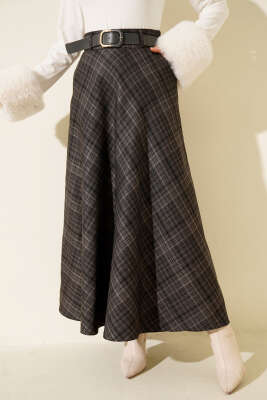 Kemerli Cepli Ekose Desen Etek Antrasit - ALİ AKKAYA