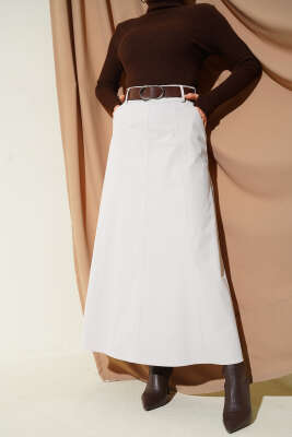 Kemerli Çift Cepli Kloş Etek Taş - ALİ AKKAYA