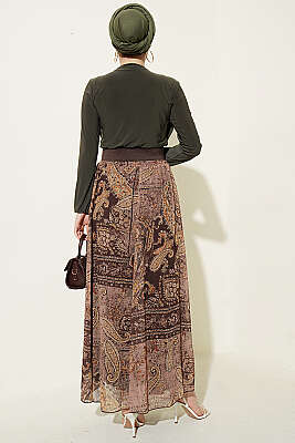 Kemerli Etnik Desenli ikili Takım Haki - İkili Takım